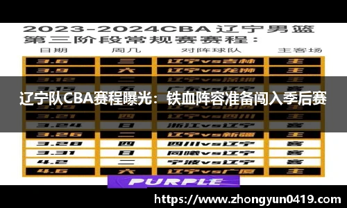 辽宁队CBA赛程曝光：铁血阵容准备闯入季后赛