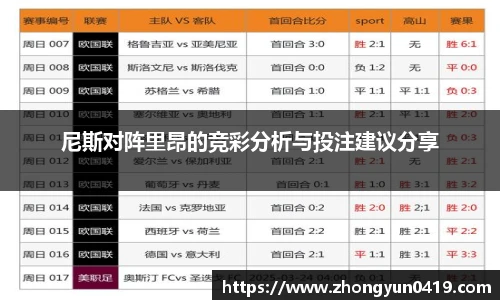 尼斯对阵里昂的竞彩分析与投注建议分享